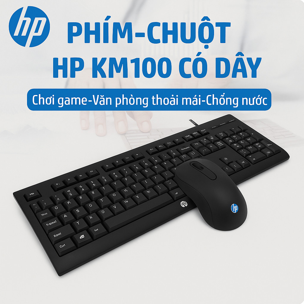 Bộ Phím Chuột Có Dây HP KM100