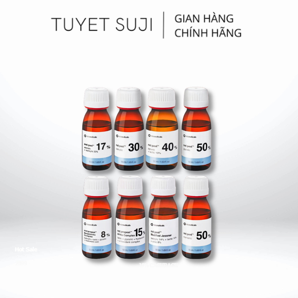 ( full hộp 50ml ) tinh chất thay da sinh học Md: Peel 8%14 % 15% 17% 30% 40% 50% trung hoà md