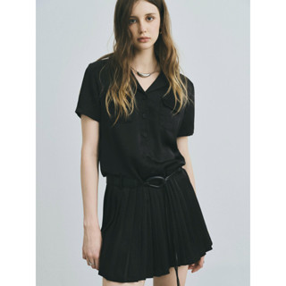 [DEZUS] Đầm/Váy Lụa Tay Ngắn Chân Váy Xếp Ly  (Tặng belt) - LIULIU DRESS - Y3SW250501