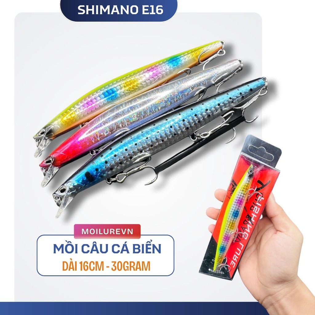 Mồi lure câu cá biển Minow, Câu cá Nhồng, Câu cá Thu 16cm/30gram Nhạy cá
