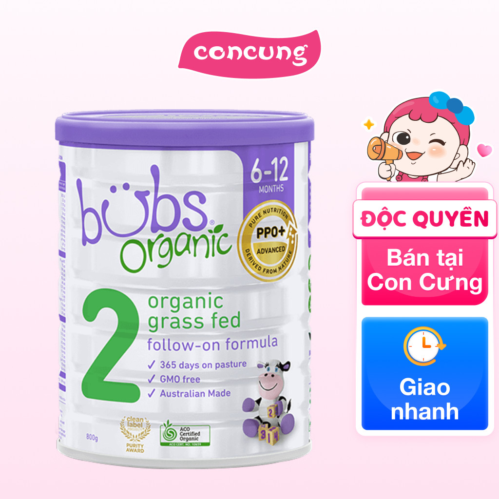 Sữa Bubs Organic Bovine số 2 800g (6-12 tháng)
