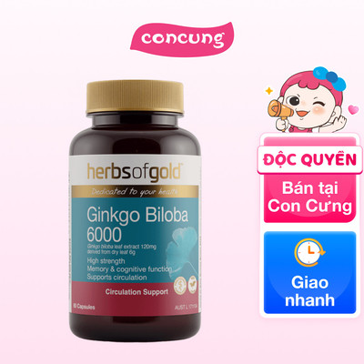 Thực phẩm bảo vệ sức khoẻ Herbs of Gold Ginkgo Biloba 6000 - concung