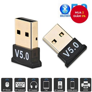 USB Bluetooth Adapter Cho PC V5.0 Mini Adapter Không Dây Dongle Cho Laptop Windows 11 10 8.1 Âm Thanh