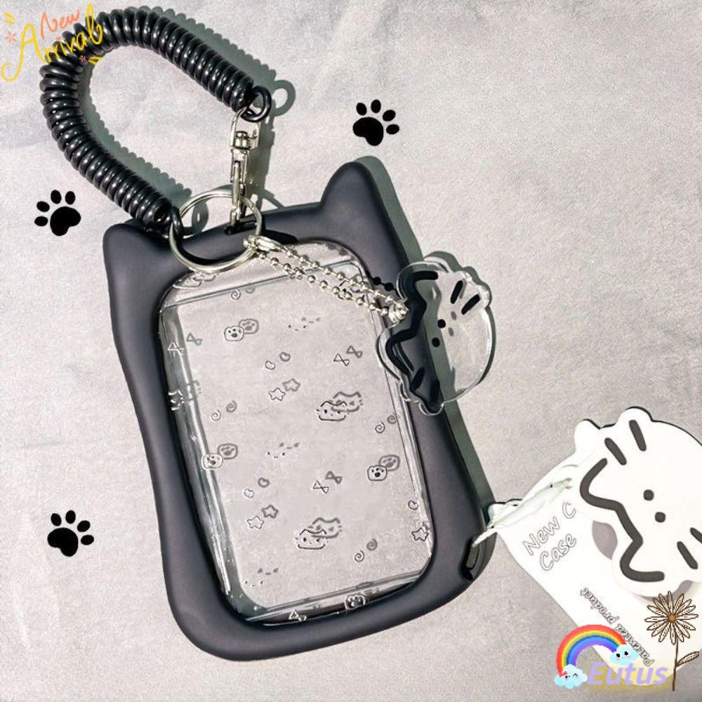 EUCA Photocard Holder, Kawaii Acrylic Kpop Idol Card Holder, Tai Mèo Di Động Trong Suốt Bảo Vệ Thẻ I