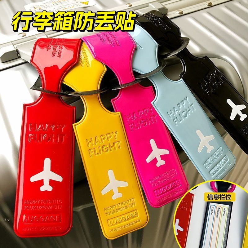 Daily Premium#Luggage Anti-Lost Sticker Boarding Luggage Tag Label Travel Suitcase Check-In Pendant 