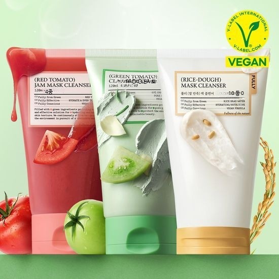 [Single Item] Fully Vegan Pack Cleanser 3 Types (Green Tomato/Red Tomato/Rice Dough)