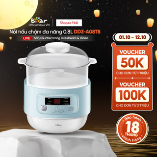 [Livestream] Nồi nấu chậm đa năng 0.8L Bear DDZ-A08T8 - Hàng chính hãng