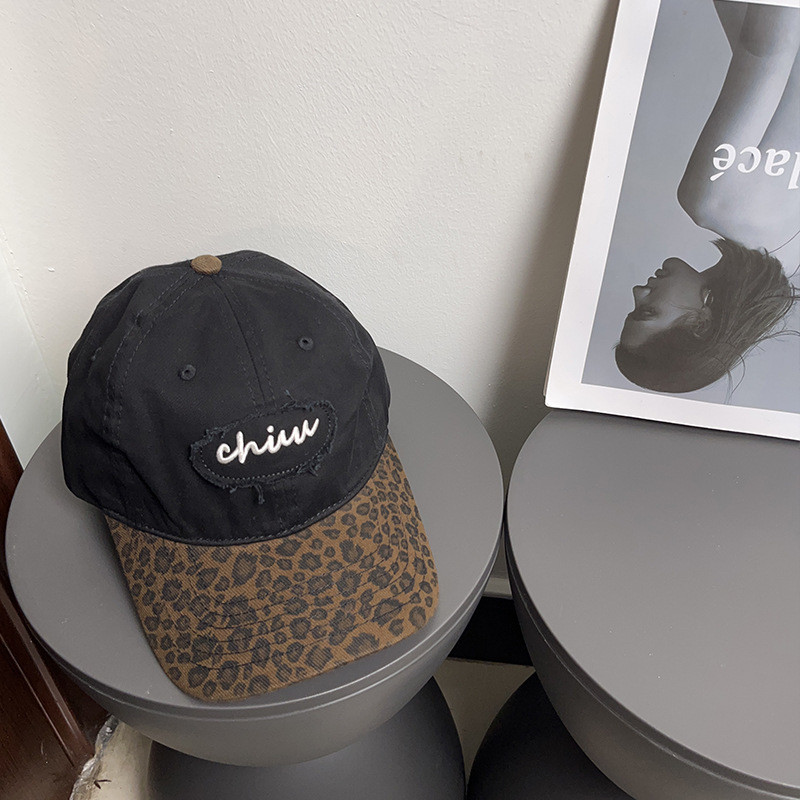 Fashion Korean Style Unisex Baseball Cap，Classic Leopard Print Embroidery，Instagram Trendy Fashion S