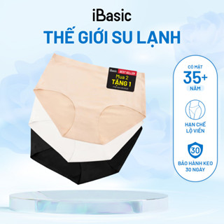 [MUA 2 TẶNG 1] Pack 3 combo quần lót su nữ lưng cao không đường may không lộ viền iBasic PA3V189