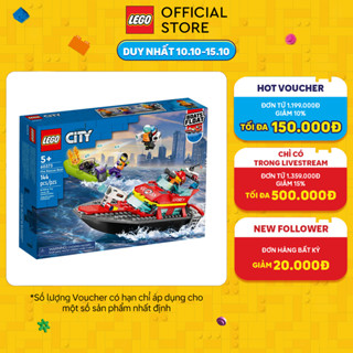 LEGO CITY 60373 Tàu Thủy Cứu Hỏa (144 Chi Tiết)