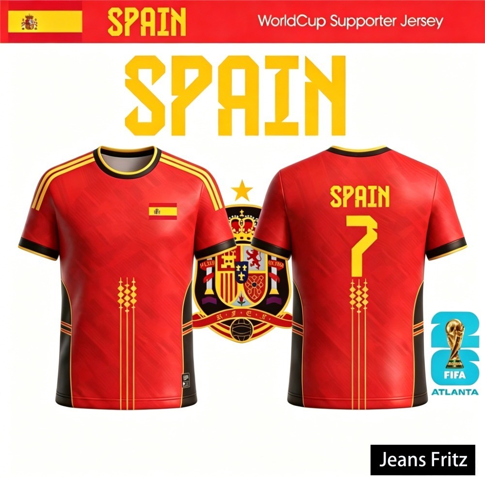 Ngày thi đấu World Cup 2026 Tây Ban Nha La Roja Jersey #8 Pedri #6 Gavi #19 Bóng đá Yamal