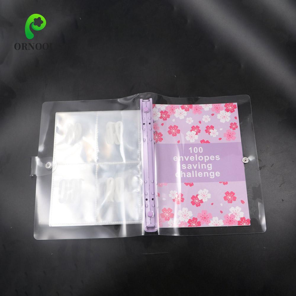 ORNOOU 100 Chất kết dính thử thách phong bì, 100 phong bì Quản lý tài chính Thử thách tiết kiệm phon