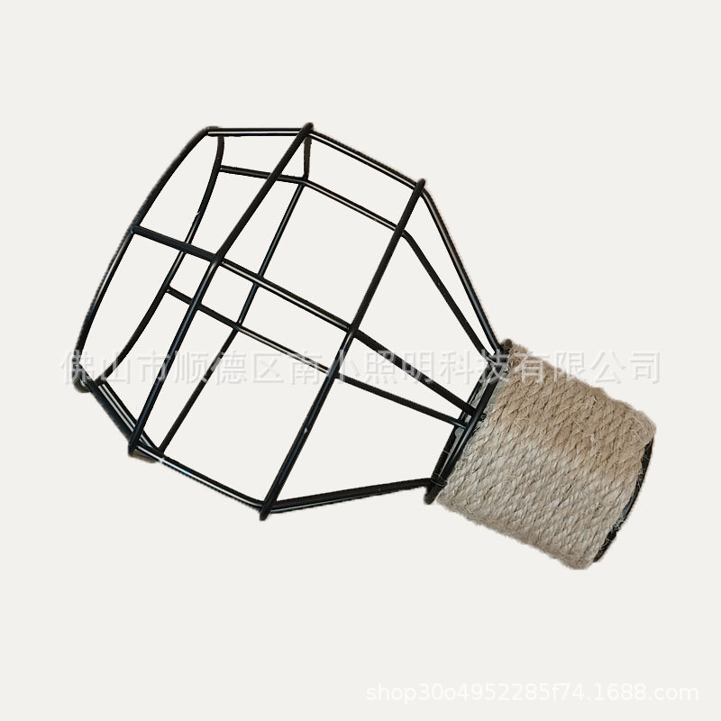 Sắt rèn Grenade Cuộn dây gai dầu Tấm che đèn kiểu Mỹ Retro Phong cách công nghiệp Đèn tường Dây gai 