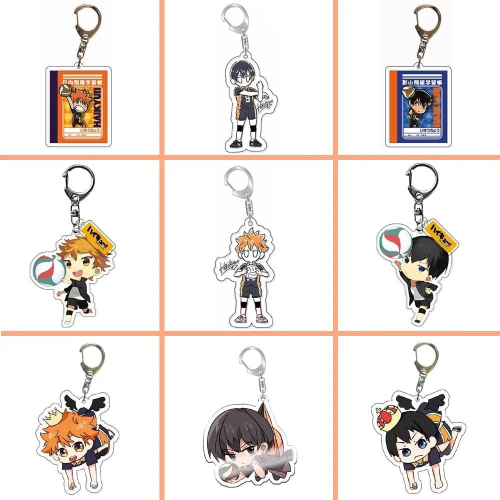 Haikyu Hinata Shoyo Kageyama Tobio Anime Móc khóa Hoạt hình Mô hình Acrylic  khóa Bag Accessory Cute