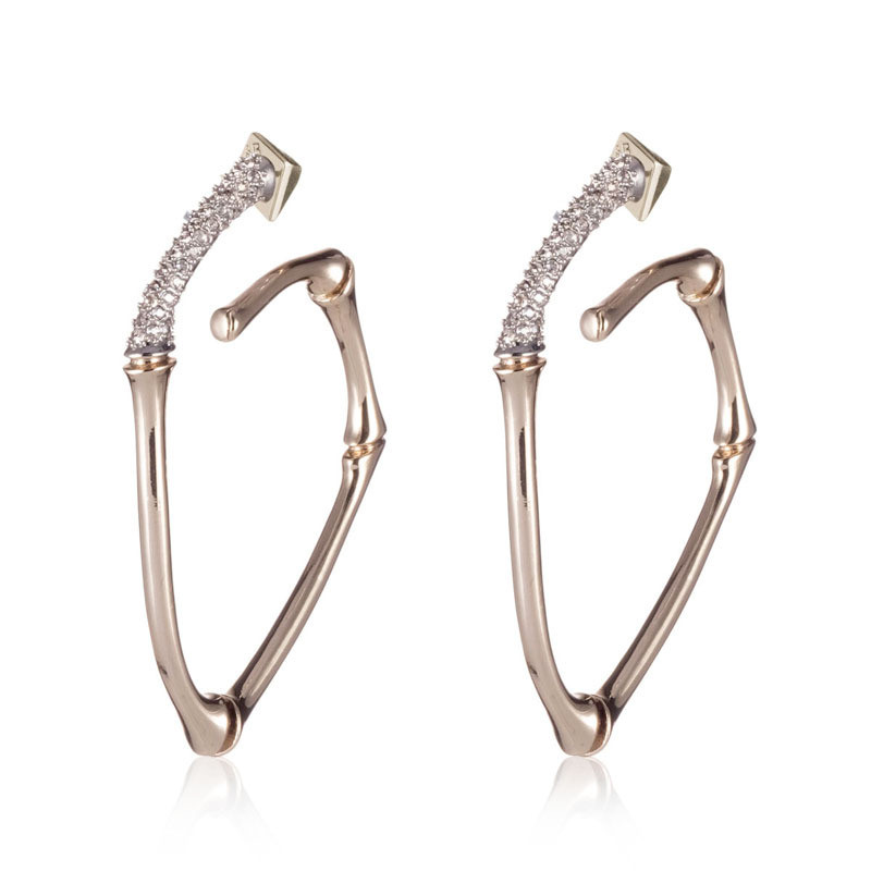 Light luxury fashion style ab Minimalist bamboo earrings with a cool and understated style, elegant 