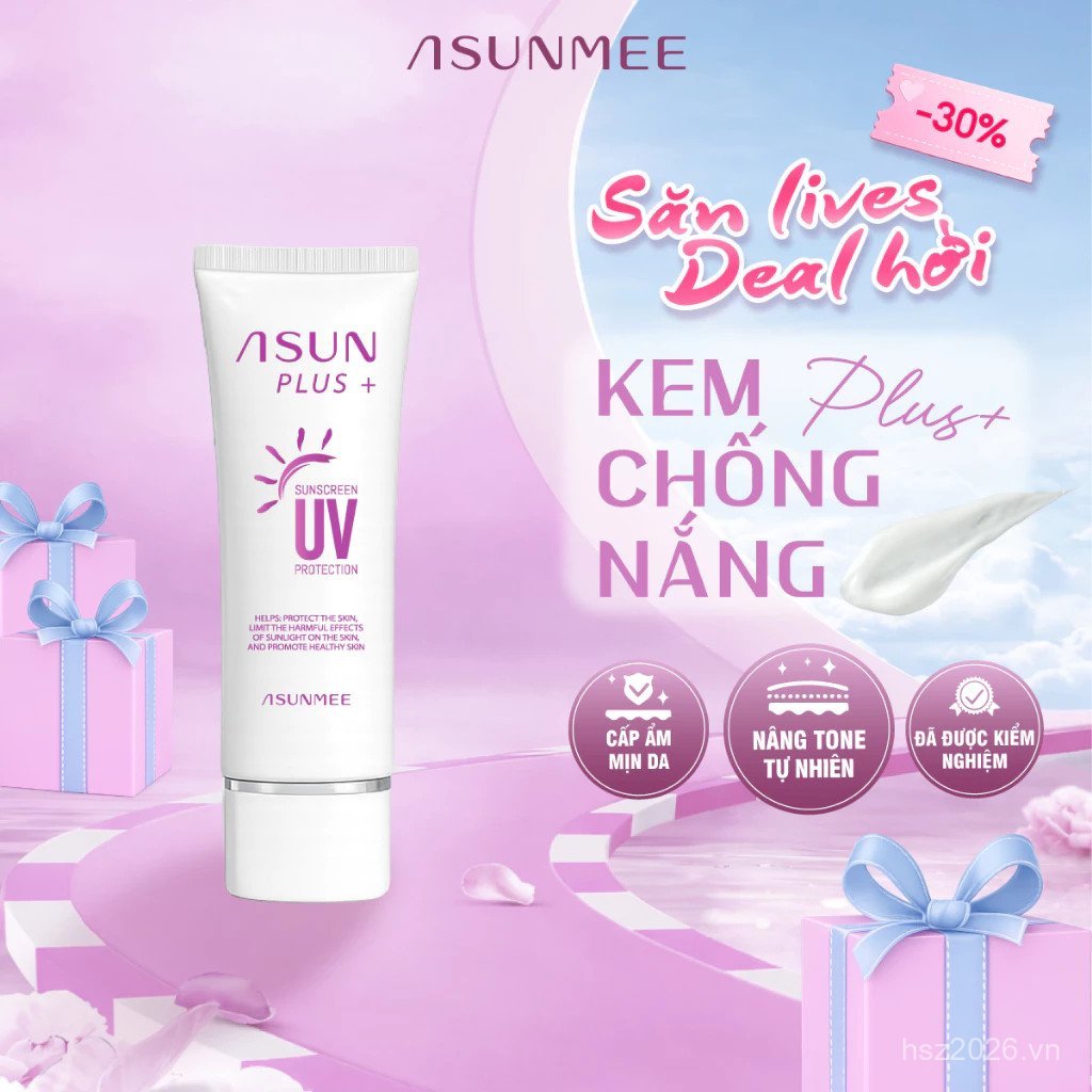 Kem chống nắng Asun SPF50 + PA + + + + tự nhiên tăng cường tông màu da – kiểm soát dầu, chống tia cự