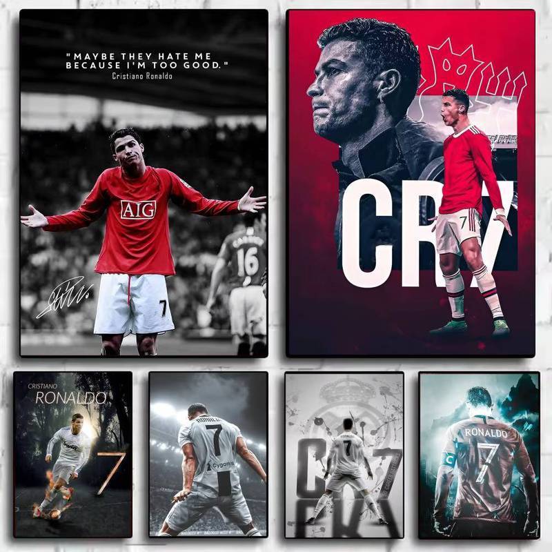Cristiano Ronaldo HD Bóng Đá Thể Thao Huyền Thoại World Cup Poster Không Khung Canvas Treo Tường Ngh