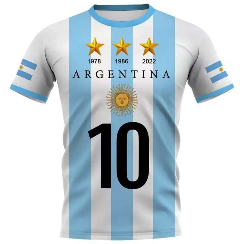 2026 Phong Cách Mới 2026 World Cup Đức Pháp Argentina Tây Ban Nha Người Hâm Mộ 3D In Nhanh Khô Áo Th