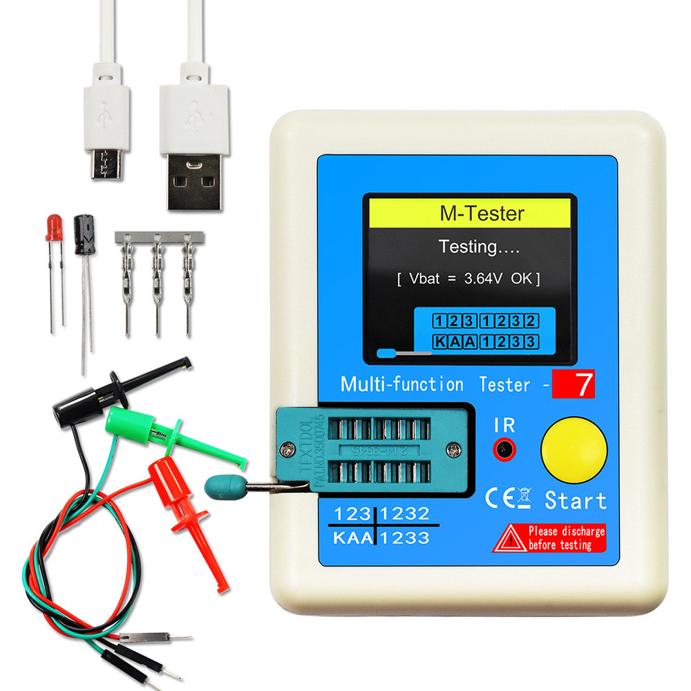 Máy kiểm tra sức đề kháng Transistor đa chức năng ESR LCR-T7 Màn hình đồ họa đầy đủ màu