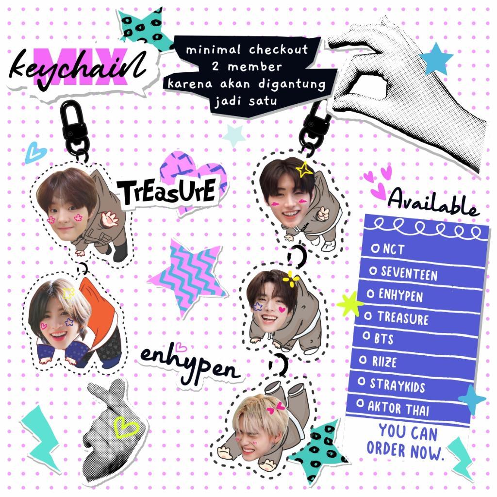 [Minim Beli 2] Treasure Enhypen Keychain 3cm Acrylic Giông Decor Shop