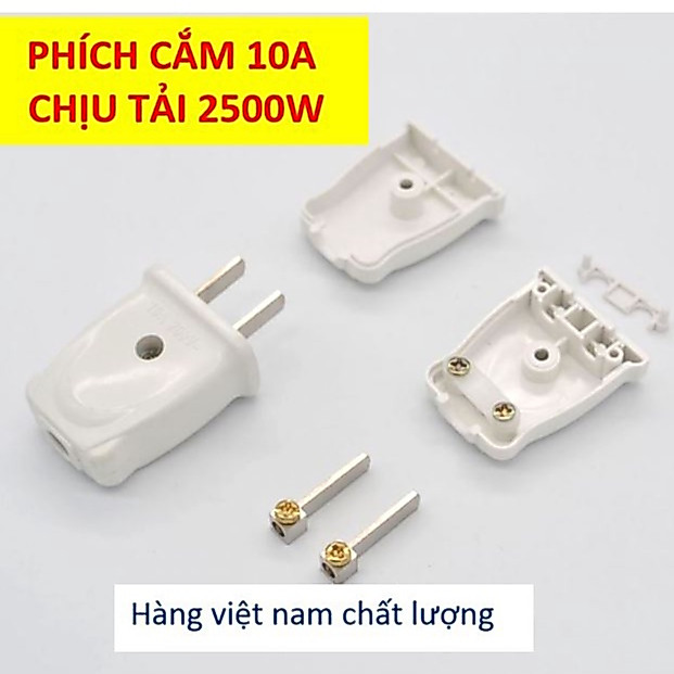 Phích cắm sứ Ominsu 10A chịu tải 2500W cao cấp chống cháy nổ, hàng Việt Nam chất lượng