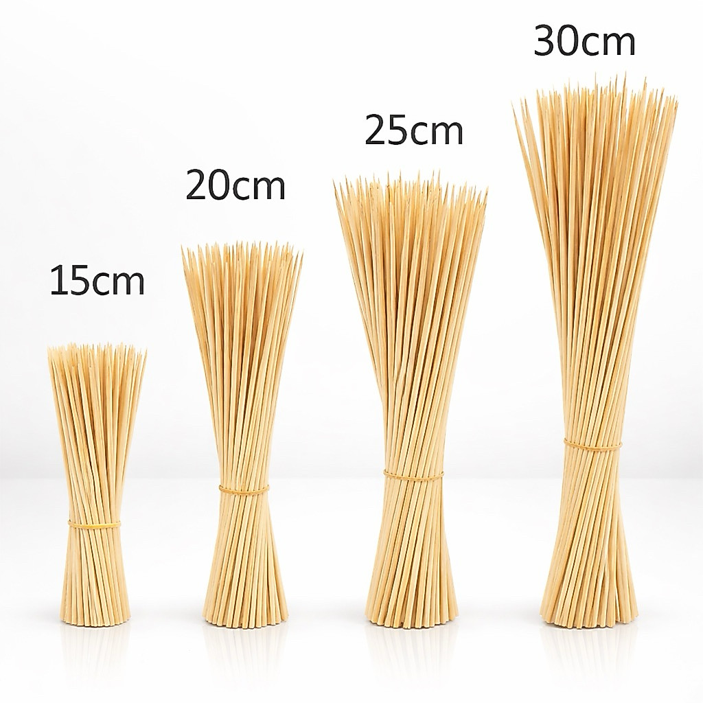 HÀNG SẴN -Que xiên đầu nhọn 30cm-40cm-50cm( Que đóng theo từng gói tính theo số lượng que )