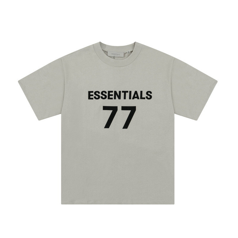 YI6B FOG Loose-fitting casual velvet fabric with numbers77High street short sleeves t T-shirt Men an