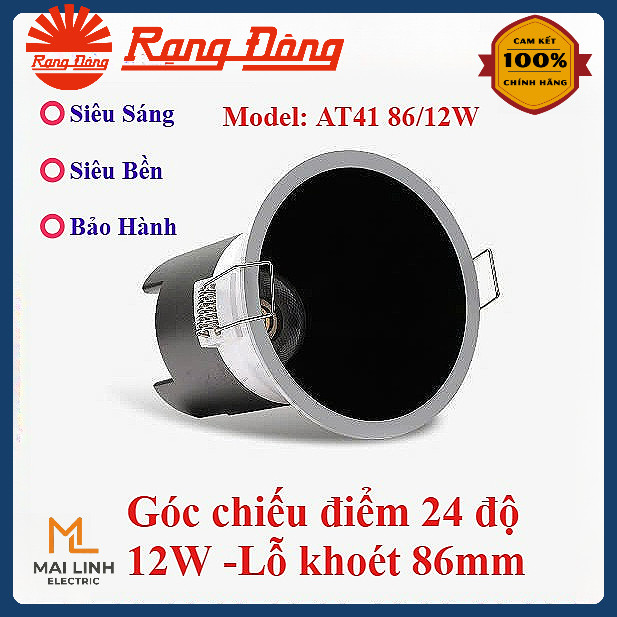 (Rạng Đông) Đèn Led Downlight Âm Trần Góc Chiếu Điểm 24 Độ -Công suất 12W -Lỗ khoét 83mm - Đèn spotl