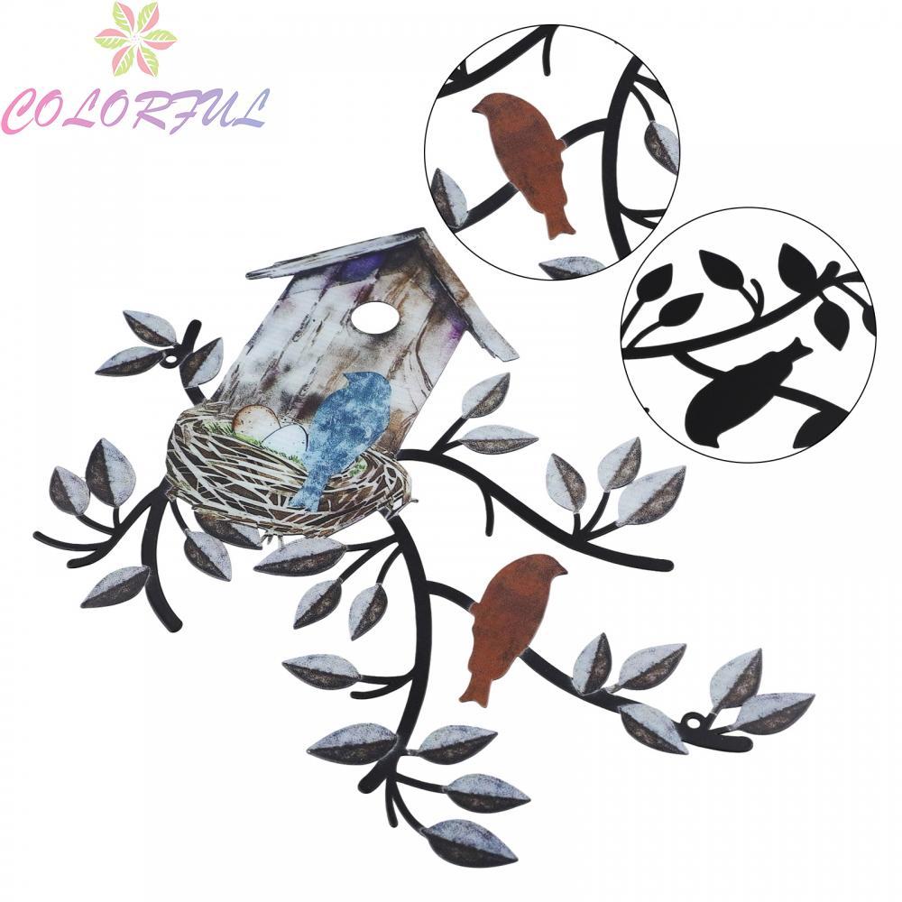 Metal Art Wall Art Wall Decor Birds Hanging Outdoor Decor Metal Leaf Wall Decor