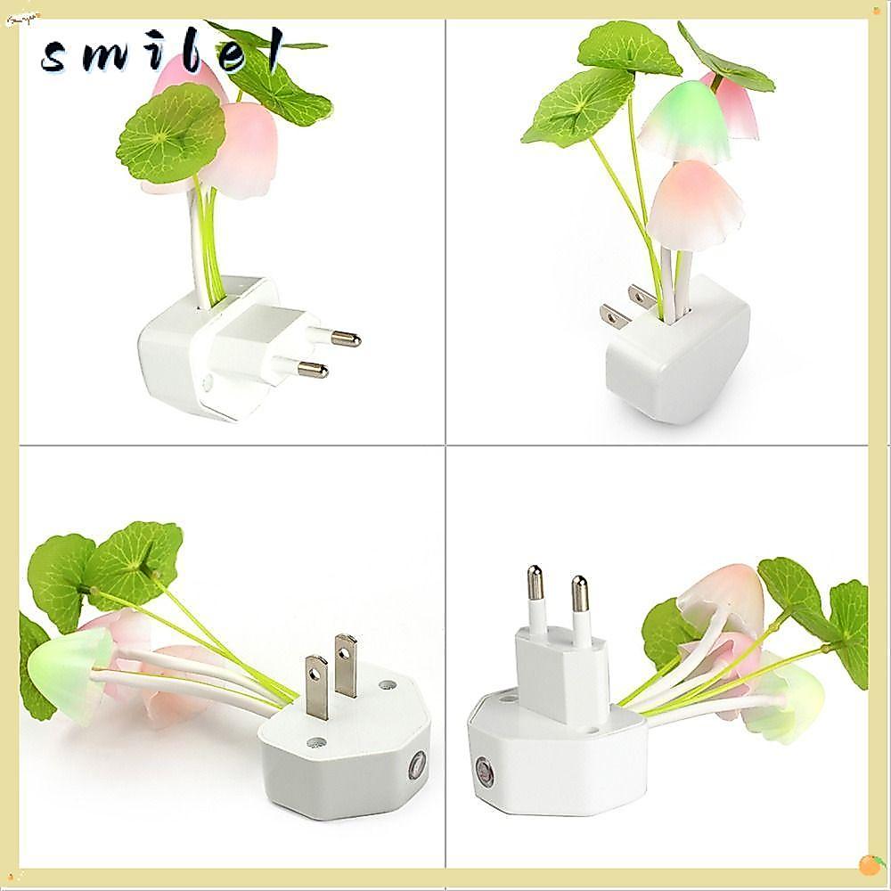 SMILE Nhiều Màu Sắc Đèn Ngủ Nhỏ Trẻ Em US EU Cắm Nấm Tam Giác Ngày Lễ Tình Nhân Ánh Sáng Handmade Ch