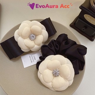 Kẹp tóc hoa camelia lớn phong cách Hàn Quốc, phù hợp mùa xuân