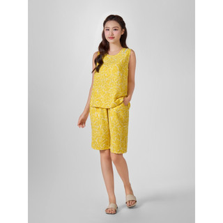  WINNY - Bộ đồ mặc nhà nữ sát nách quần ngố chất lanh 2MNLA25004S 
