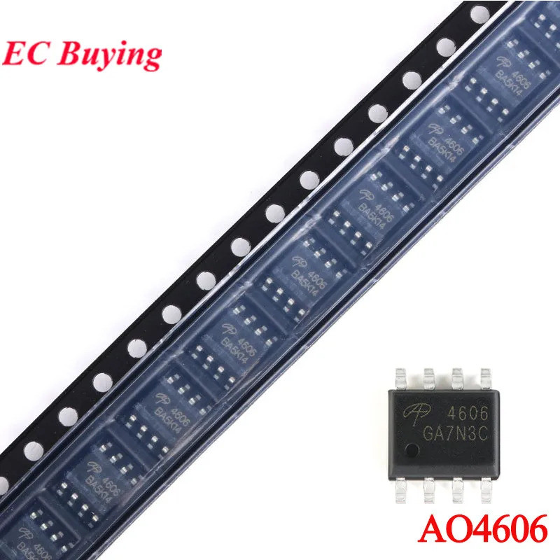 10 Cái / 5 Cái AO4606 4606 SOIC-8 N + P Kênh Kép 30V -30V 6A -6.5A SMD SMT MOSFET Ống Transistor Hiệ