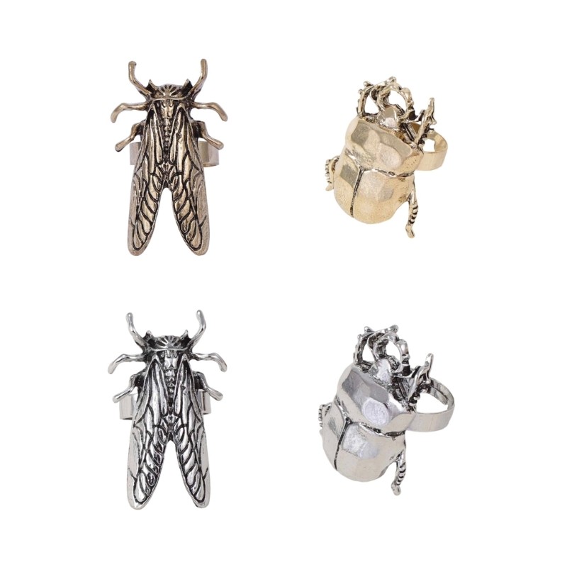 WIT Thiết kế Cicada thực tế Nhẫn có thể điều chỉnh Thoải mái Mặc vật liệu hợp kim chắc chắn cho da n