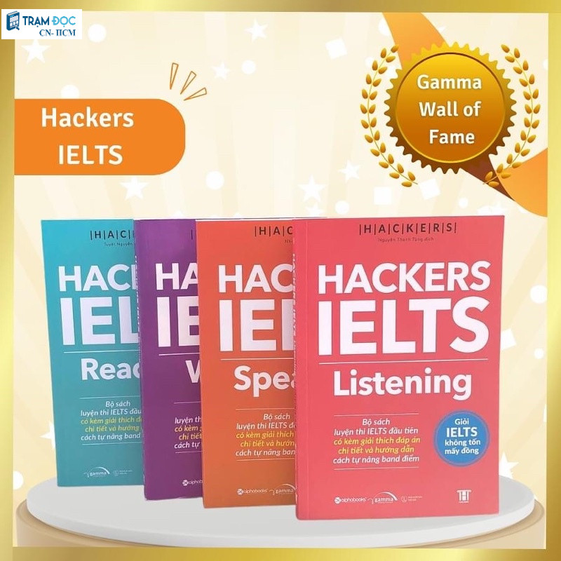 Sách - Combo Trọn Bộ 4 Cuốn Hackers IELTS (Listening + Reading + Speaking + Writing)