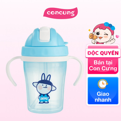 Bình tập uống cách nhiệt Animo (240ml, xanh, tay cầm, RK-3431)