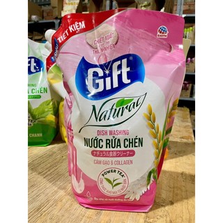  Nước Rửa Chén Gift Natural Cám Gạo & Collagen túi 3.6kg 