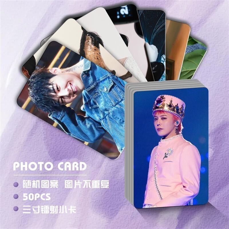 GDRAGON Laser Photocard 50 Miếng Trọn Bộ Album GDRAGON Chữ Ký Người hâm mộ Buổi hòa nhạc Polaroid lo