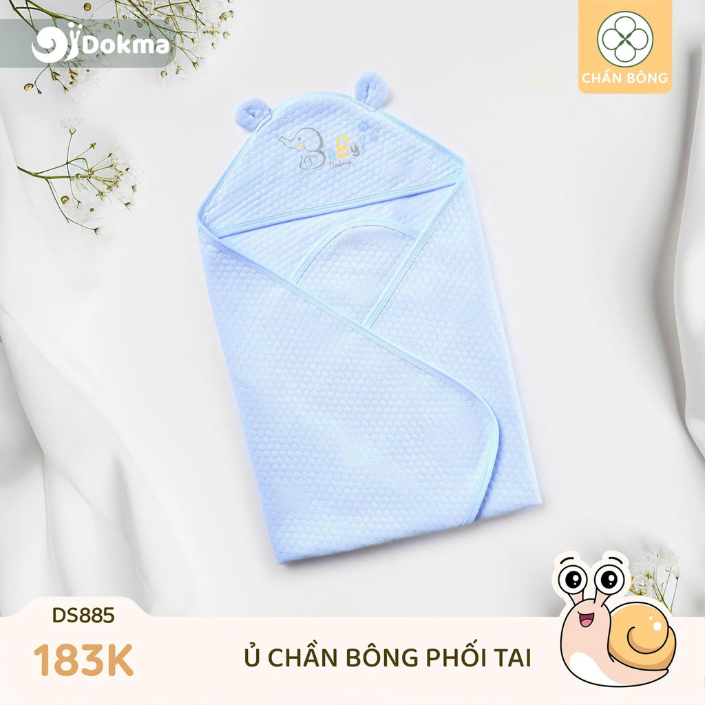 Chăn ủ trần bông phối tai Dokma DS885, KT74*78cm