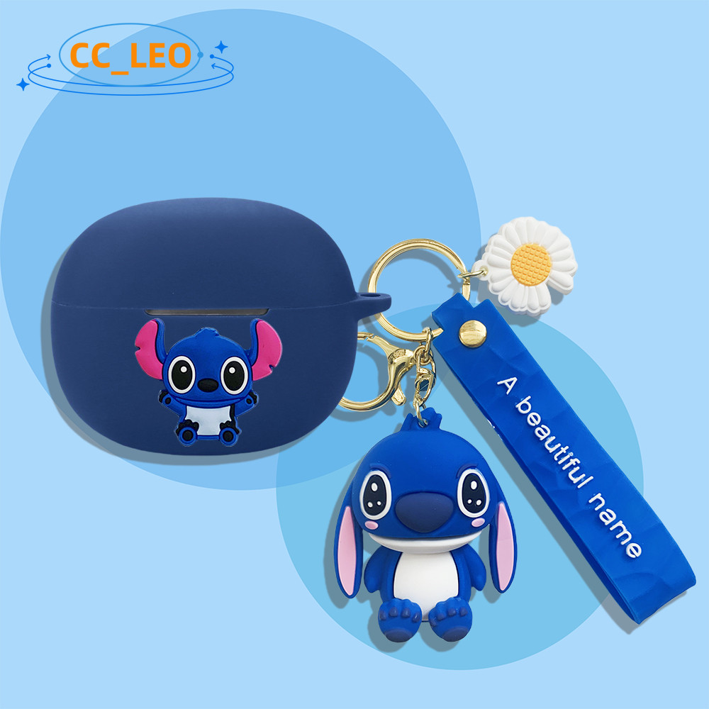 Case for QCY MeloBuds N70 Silicone Soft Case Cartoon Shoe Cute Bear Keychain Pendant Suitable for QC