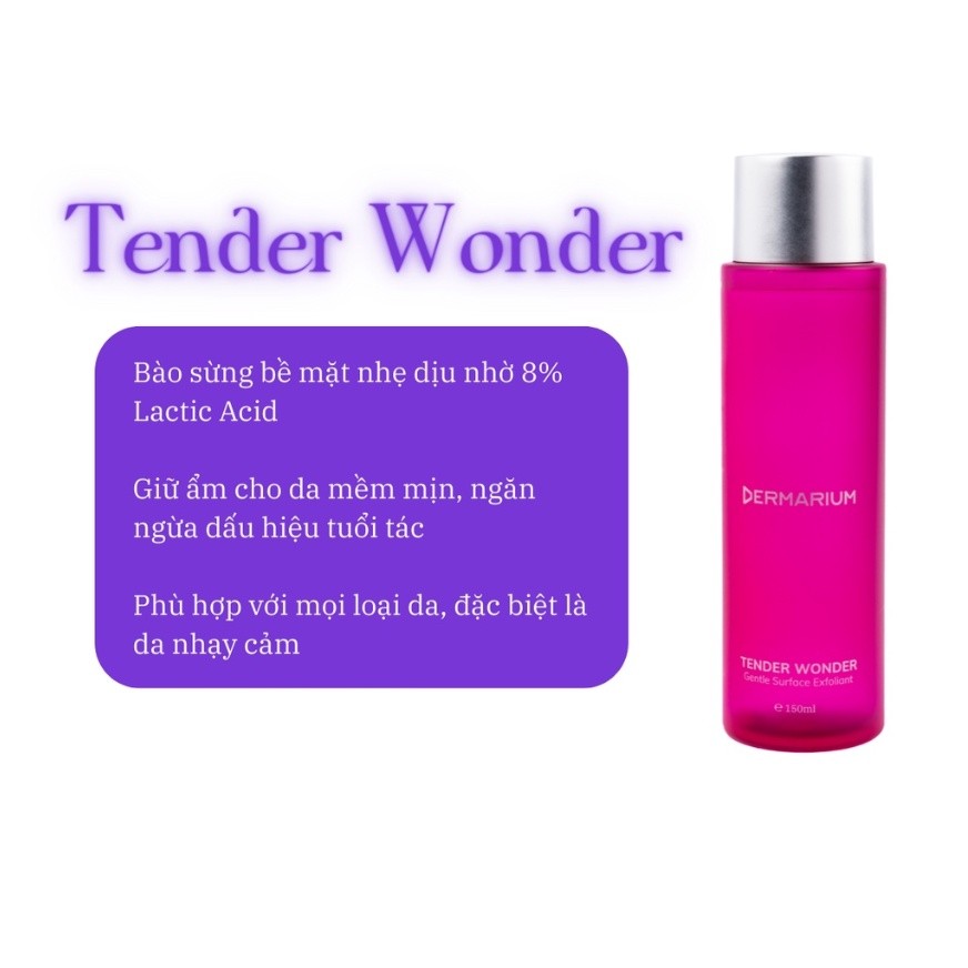 Ảnh 2 của Toner AHA Dermarium Tender Wonder, Rough Addiction tẩy tế bào chết, giảm thâm, làm sáng da 150ml