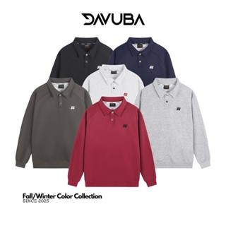   Mở Bán  Áo Sweater cổ Polo DAVUBA form rộng nỉ 2 da nam nữ sm160 