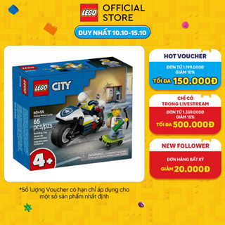 LEGO CITY 60455 Đồ Chơi Lắp Ráp Cuộc Đua Truy Bắt Cướp (65 chi tiết)