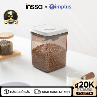  INSSA Hộp đựng sữa bột kín khí chống ánh sáng màu trà dạng một nhấn hộp đựng thực phẩm không chứa BPA MFGH003 