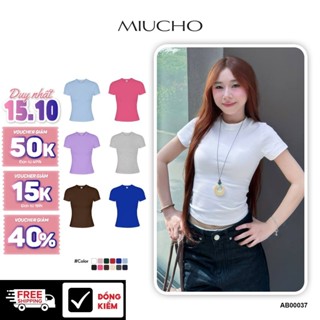 Áo thun baby tee nữ ôm body form vừa Miucho visco 4 chiều co giãn thoáng mát dễ phối đồ AB00037