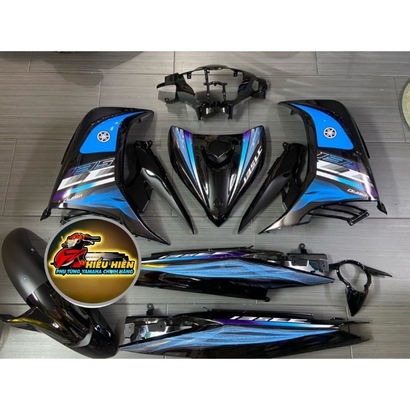 Dàn áo Exciter 135 đen bóng mẫu tem Lc V7 thời trang