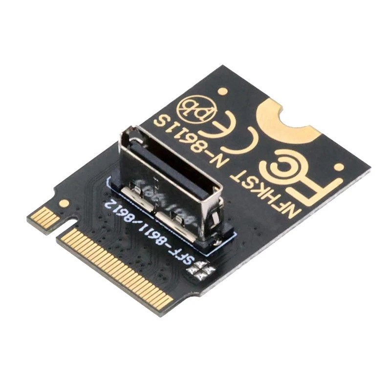 HUI 2230 Nvme M.2 Nam Sang Oculink SFF-8612 SFF-8611 PCI-E4.0 67 Pin Nữ Dọc Host Adapter Cho NVME U.