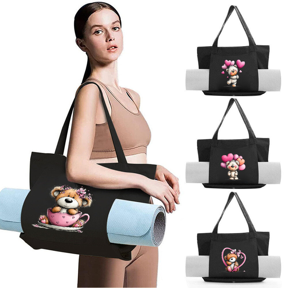 Túi vải bố tập yoga Canvas Yoga Bag Carry Yoga Mat & Accessories Gym Workout Bag Yoga mat storage Be