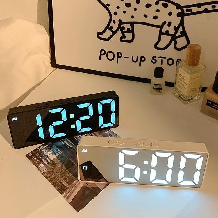 Clock, electronic desktop display ornament, luminous digital clock ins9daily Tabletop Mirror Time Ta