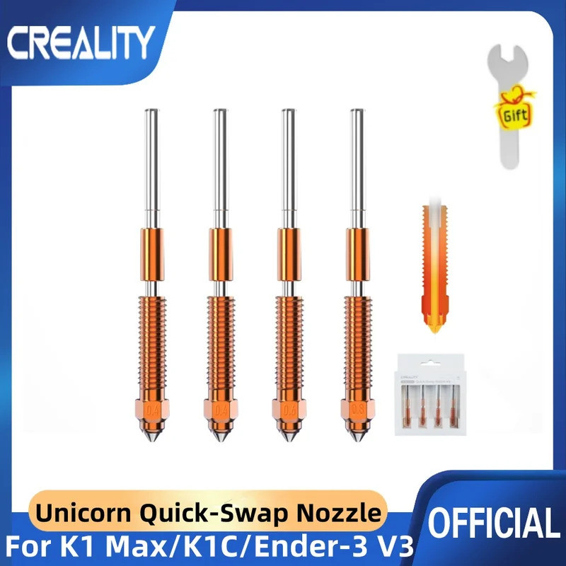 Đầu phun Creality K1C Unicorn Quick Swap Nozzle Kit Vòi phun kim loại tích hợp hoàn toàn kim loại dò
